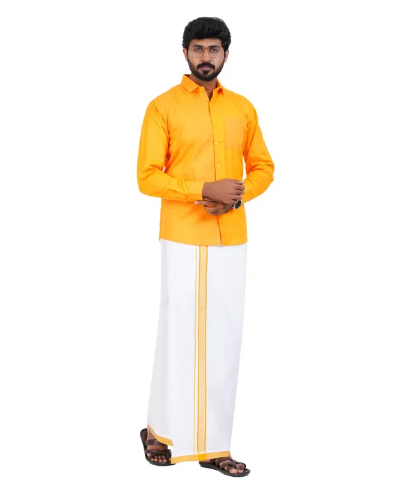 Premium_Cotton_Blend_Dhoti_Set_for_Men_with_Matching_Shirt_|_Haldi_Yellow_|_Traditional_South_Indian_Ethnic_Wear_|_Breathable_Comfortable_Festive_&_Daily_Wear_by_JAYRAAJ