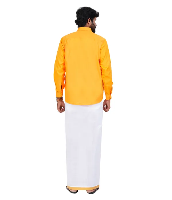 Premium_Cotton_Blend_Dhoti_Set_for_Men_with_Matching_Shirt_|_Haldi_Yellow_|_Traditional_South_Indian_Ethnic_Wear_|_Breathable_Comfortable_Festive_&_Daily_Wear_by_JAYRAAJ