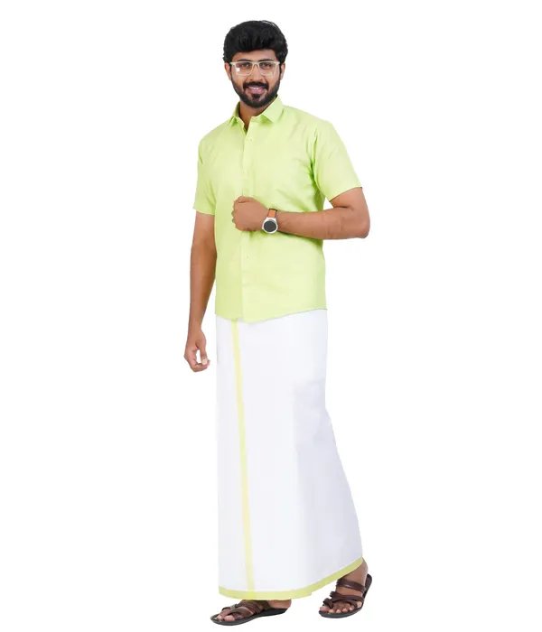 Premium_Cotton_Blend_Dhoti_Set_for_Men_with_Matching_Shirt_|_Light_Green_|_Traditional_South_Indian_Ethnic_Wear_|_Breathable_Comfortable_Festive_&_Daily_Wear_by_JAYRAAJ