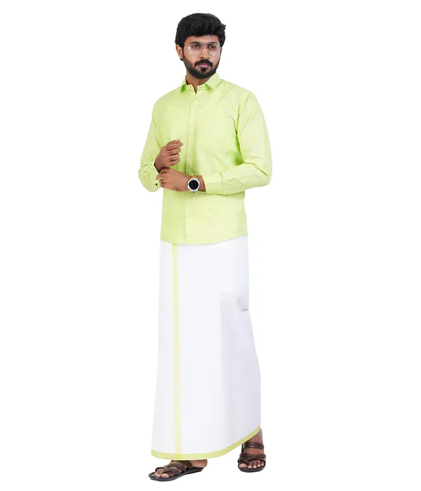 Premium_Cotton_Blend_Dhoti_Set_for_Men_with_Matching_Shirt_|_Light_Green_|_Traditional_South_Indian_Ethnic_Wear_|_Breathable_Comfortable_Festive_&_Daily_Wear_by_JAYRAAJ