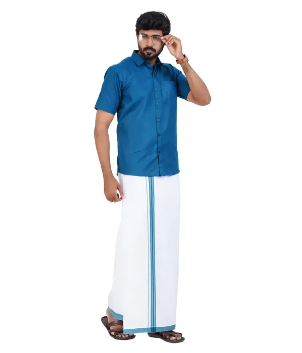 Premium_Cotton_Blend_Dhoti_Set_for_Men_with_Matching_Shirt_|_Royal_Blue_|_Traditional_South_Indian_Ethnic_Wear_|_Breathable_Comfortable_Festive_&_Daily_Wear_by_JAYRAAJ