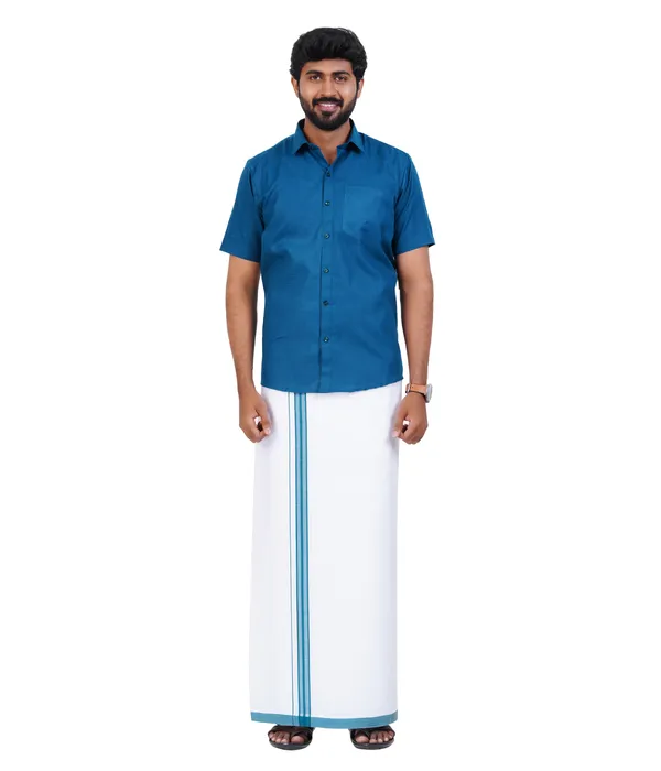 Premium_Cotton_Blend_Dhoti_Set_for_Men_with_Matching_Shirt_|_Royal_Blue_|_Traditional_South_Indian_Ethnic_Wear_|_Breathable_Comfortable_Festive_&_Daily_Wear_by_JAYRAAJ