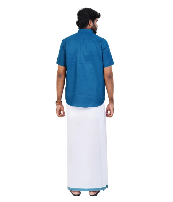 Premium_Cotton_Blend_Dhoti_Set_for_Men_with_Matching_Shirt_|_Royal_Blue_|_Traditional_South_Indian_Ethnic_Wear_|_Breathable_Comfortable_Festive_&_Daily_Wear_by_JAYRAAJ