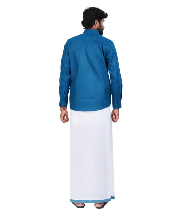 Premium_Cotton_Blend_Dhoti_Set_for_Men_with_Matching_Shirt_|_Royal_Blue_|_Traditional_South_Indian_Ethnic_Wear_|_Breathable_Comfortable_Festive_&_Daily_Wear_by_JAYRAAJ