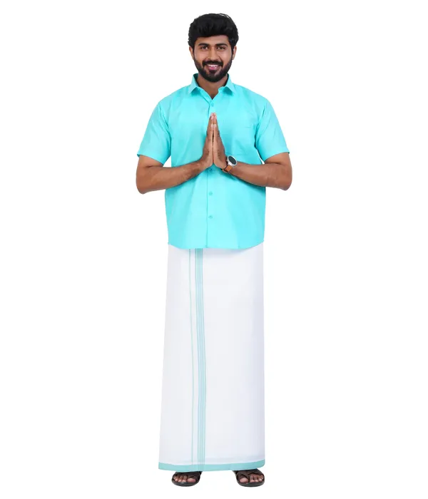 Premium_Cotton_Blend_Dhoti_Set_for_Men_with_Matching_Shirt_|_Electric_Blue_|_Traditional_South_Indian_Ethnic_Wear_|_Breathable_Comfortable_Festive_&_Daily_Wear_by_JAYRAAJ