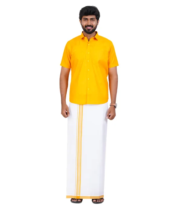 Premium_Cotton_Blend_Dhoti_Set_for_Men_with_Matching_Shirt_|_Yellow_|_Traditional_South_Indian_Ethnic_Wear_|_Breathable_Comfortable_Festive_&_Daily_Wear_by_JAYRAAJ