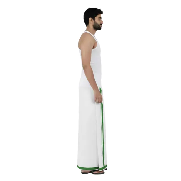 Pure_Cotton_Colour_Border_Dhoti_for_Men_|_Traditional_South_Indian_Single_Veshti/Mundu_2_Meter_|_Soft_Breathable_Fabric_with_Elegant_Border_Design_|_Daily_&_Festive_Wear_|_Colour_Border