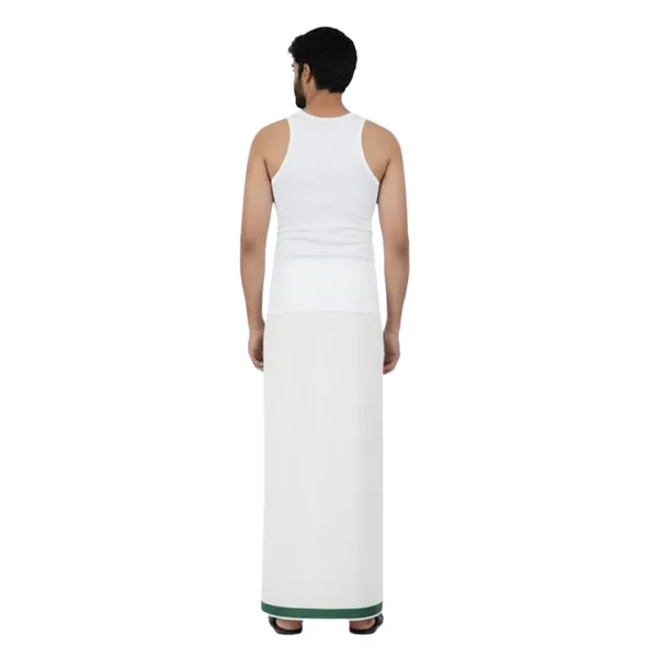 Pure_Cotton_Colour_Border_Dhoti_for_Men_|_Traditional_South_Indian_Single_Veshti/Mundu_2_Meter_|_Soft_Breathable_Fabric_with_Elegant_Border_Design_|_Daily_&_Festive_Wear_|_Colour_Border