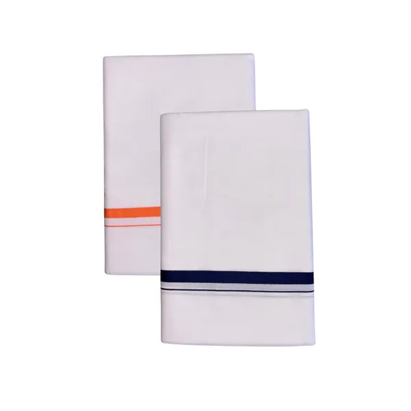 Pure_Cotton_Colour_Border_Dhoti_for_Men_|_Traditional_South_Indian_Single_Veshti/Mundu_2_Meter_|_Soft_Breathable_Fabric_with_Elegant_Border_Design_|_Daily_&_Festive_Wear_|_Colour_Border_|_Combo_of_2