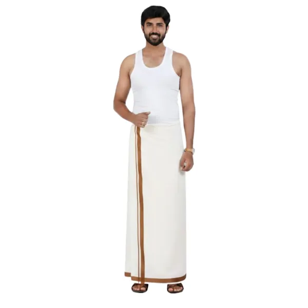 Pure_Cotton_Colour_Border_Dhoti_for_Men_|_Traditional_South_Indian_Single_Veshti/Mundu_2_Meter_|_Soft_Breathable_Fabric_with_Elegant_Border_Design_|_Daily_&_Festive_Wear_|_Colour_Border_|_Combo_of_3
