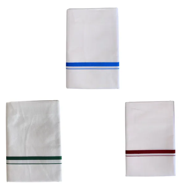 Pure_Cotton_Colour_Border_Dhoti_for_Men_|_Traditional_South_Indian_Single_Veshti/Mundu_2_Meter_|_Soft_Breathable_Fabric_with_Elegant_Border_Design_|_Daily_&_Festive_Wear_|_Colour_Border_|_Combo_of_3