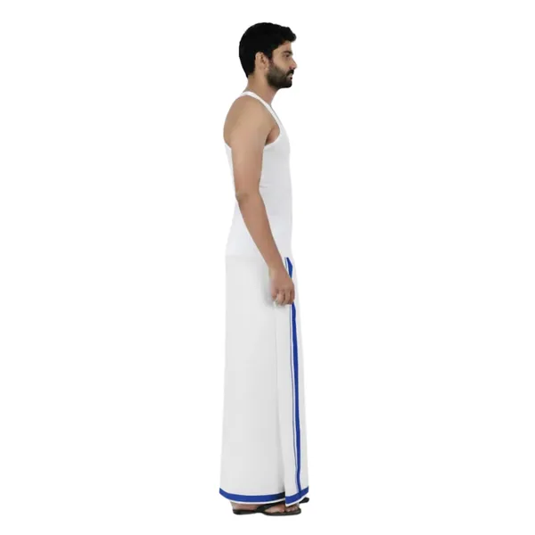 Pure_Cotton_Colour_Border_Dhoti_for_Men_|_Traditional_South_Indian_Single_Veshti/Mundu_2_Meter_|_Soft_Breathable_Fabric_with_Elegant_Border_Design_|_Daily_&_Festive_Wear_|_Colour_Border