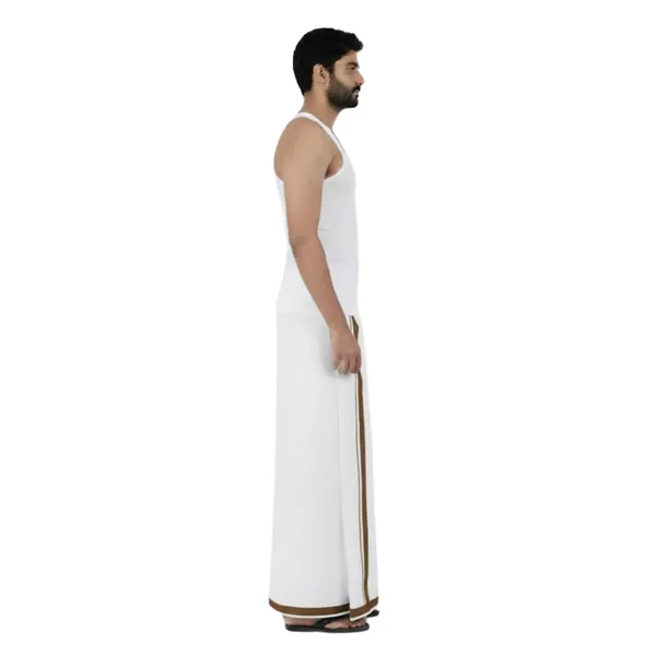 Pure_Cotton_Colour_Border_Dhoti_for_Men_|_Traditional_South_Indian_Single_Veshti/Mundu_2_Meter_|_Soft_Breathable_Fabric_with_Elegant_Border_Design_|_Daily_&_Festive_Wear_|_Colour_Border