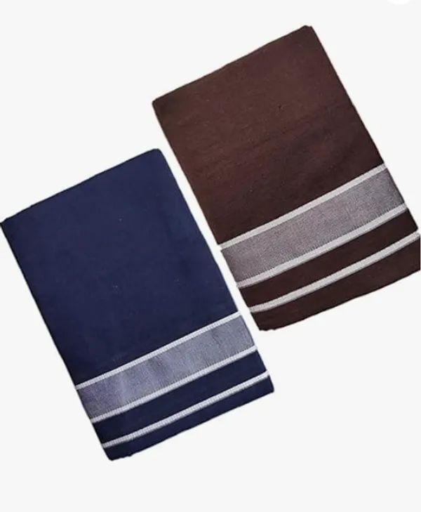 Navy_Blue_and_Coffee_Brown_Cotton_Lungi_For_Men_Pack_of_2