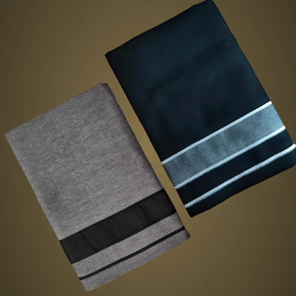 Grey_And_Black_Cotton_Lungi_For_Men_Pack_Of_2