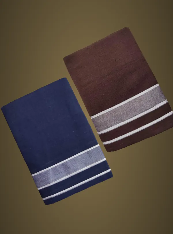 Brown_And_Blue_Cotton_Lungi_For_Men_Pack_Of_2