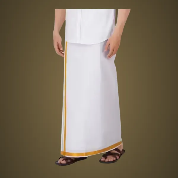JAYRAAJ_Gold_Border_Dhoti_for_Men|_Traditional_Ethnic_Wear_|_8_Mulam_or_4Mtrs_|_Comfortable_Wrap_for_Daily_&_Festive_Use