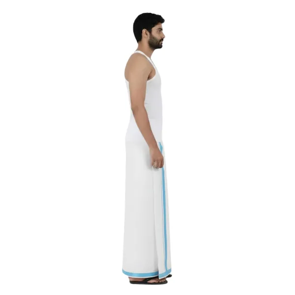 Pure_Cotton_Colour_Border_Dhoti_for_Men_|_Traditional_South_Indian_Single_Veshti/Mundu_2_Meter_|_Soft_Breathable_Fabric_with_Elegant_Border_Design_|_Daily_&_Festive_Wear_|_Colour_Border