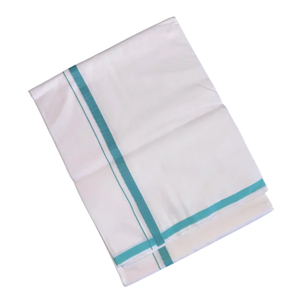 Pure_Cotton_Colour_Border_Dhoti_for_Men_|_Traditional_South_Indian_Single_Veshti/Mundu_2_Meter_|_Soft_Breathable_Fabric_with_Elegant_Border_Design_|_Daily_&_Festive_Wear_|_Colour_Border