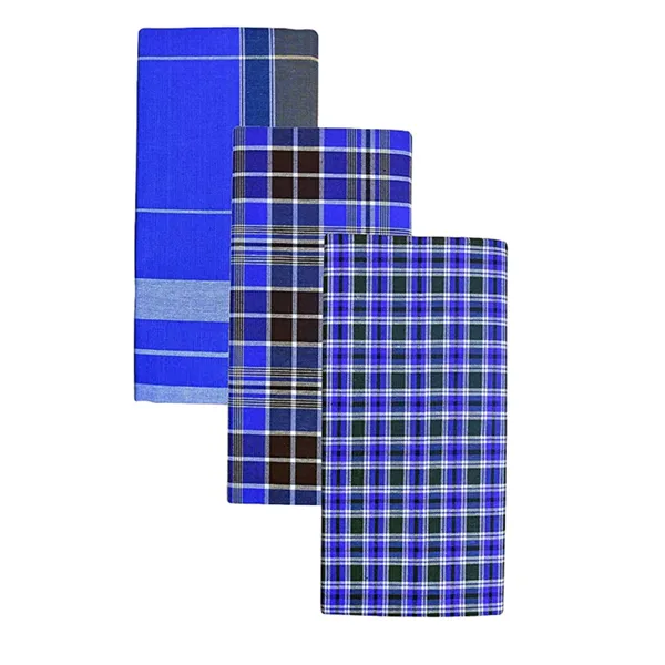 Men's_Cotton_Lungi_(Blue_Checked_Lungi_|_Combo_pack_of_3_|_Multichecks_|_Free_Size)