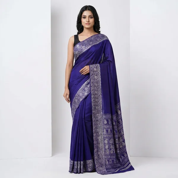 Purple_Bandhani_Saree_With_Silver_Border