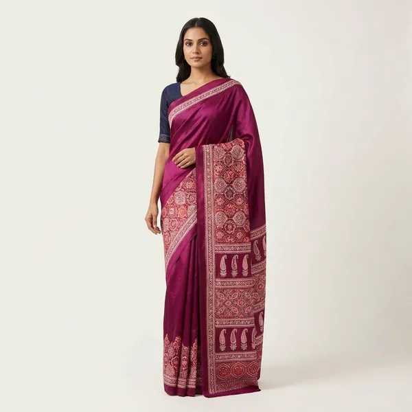 Traditional_Maroon_Saree_With_Intricate_Silver_Paisley_And_Mandala_Print