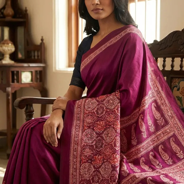 Traditional_Maroon_Saree_With_Intricate_Silver_Paisley_And_Mandala_Print