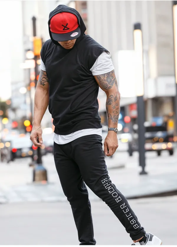 Hot_Button_Short_Sleeve_Hoodie_For_Men_Casual_Lightweight_Sweatshirts_With_Kangaroo_Pocket