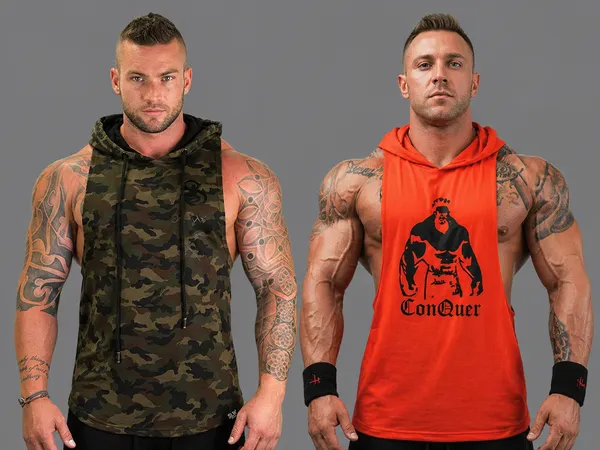 Pack_of_2_Premium_Men’s_Sleeveless_Gym_Tank_Top_For_Bodybuilding_And_Training_(Camaflogue_&_Orange)