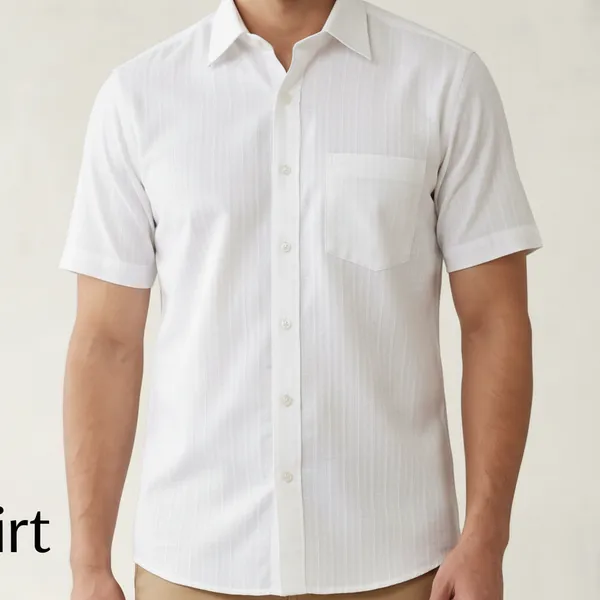 D_Cot_Men's_Executive_White_Dobby_Textured_Cotton_Shirt_|_Half-Sleeve_loose_Fit_Office_Wear_|_Premium_Breathable_&_Formal_White_Shirt_for_Men_with_Front_Pocket