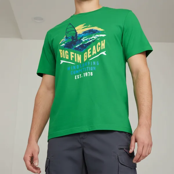 Hot_Button_Men_Green_Graphic_Printed_T-Shirt_|_Casual_Beach_Theme_Cotton_T-Shirt_for_Men_|_Regular_Fit_Round_Neck_Tee