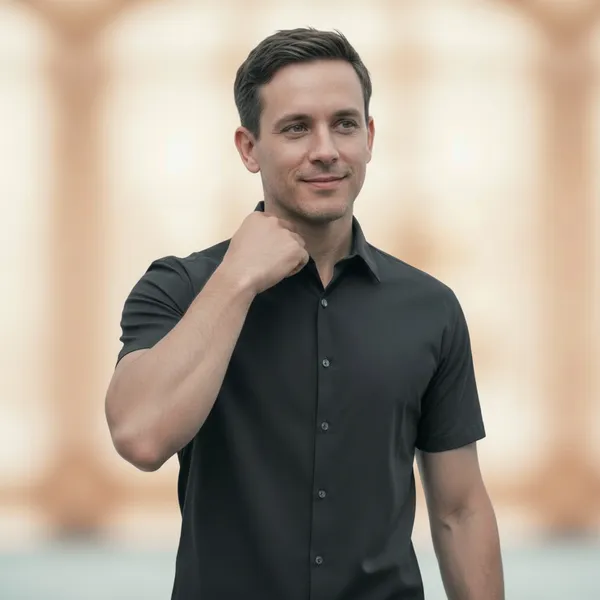 Mens_Premium_Charcoal_Grey_Blue_Half_Sleeve_Casual_Shirt_And_Regular_Fit_Cotton_Blend_Button_Down