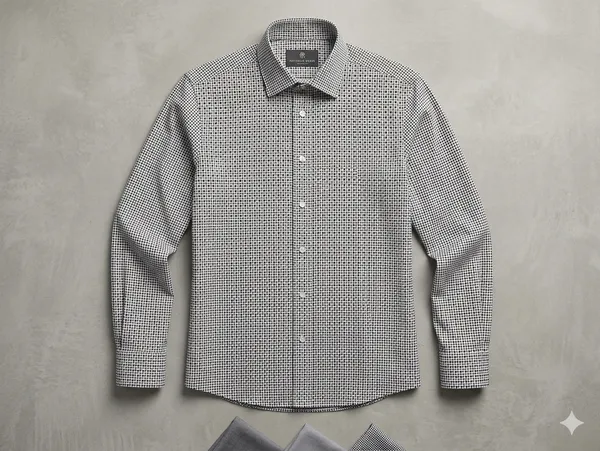 Men's_Premium_Cotton_Geometric_Micro-Print_Shirt_|_Slim_Fit_Black_&_White_Patterned_Casual_Shirt_with_Full_Sleeves