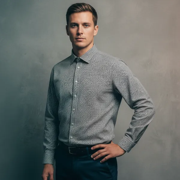 Men's_Premium_Cotton_Geometric_Micro-Print_Shirt_|_Slim_Fit_Black_&_White_Patterned_Casual_Shirt_with_Full_Sleeves