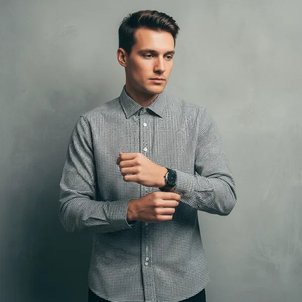 Men's_Premium_Cotton_Geometric_Micro-Print_Shirt_|_Slim_Fit_Black_&_White_Patterned_Casual_Shirt_with_Full_Sleeves
