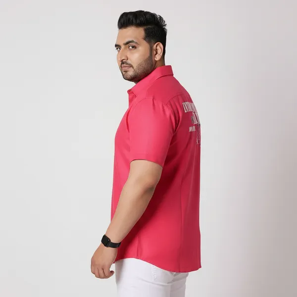 Men's_Premium_Cotton_Relaxed_Fit_Half_Sleeve_Shirt_|_Vibrant_Magenta_Pink_Graphic_Print_Shirt_with_"International_Sailing"_Back_Print