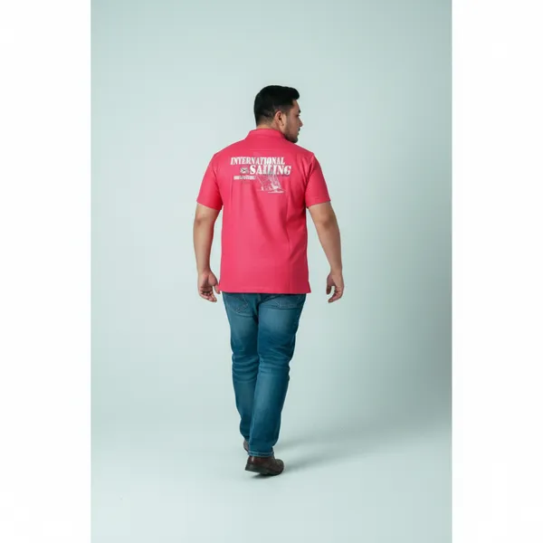 Men's_Premium_Cotton_Relaxed_Fit_Half_Sleeve_Shirt_|_Vibrant_Magenta_Pink_Graphic_Print_Shirt_with_"International_Sailing"_Back_Print