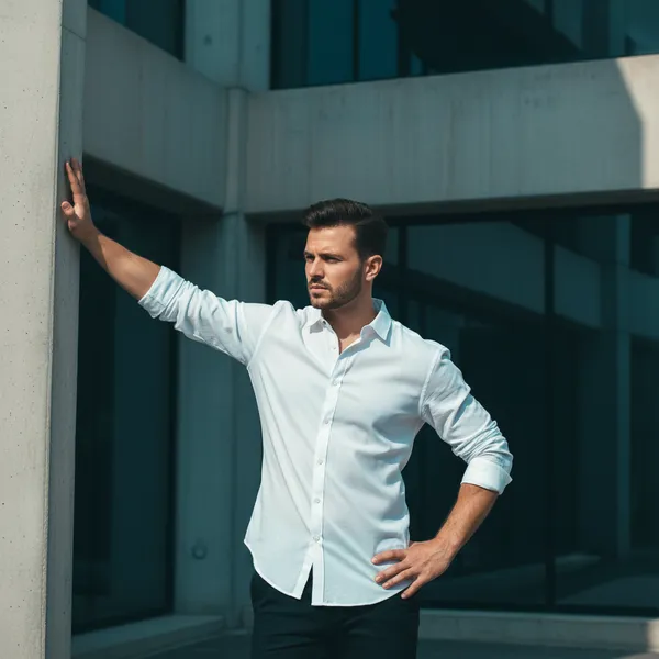 Men's_Premium_Cotton_White_Casual_Shirt_|_Slim_Fit_Solid_White_Shirt_with_Spread_Collar_&_Full_Sleeves