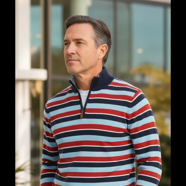 Men_S_Premium_Multi_Color_Striped_Half_Zip_Sweater_And_Cotton_Blend_Quarter_Zip_Pullover_And_Slim_Fit_Nautical_Knitwear_For_Men