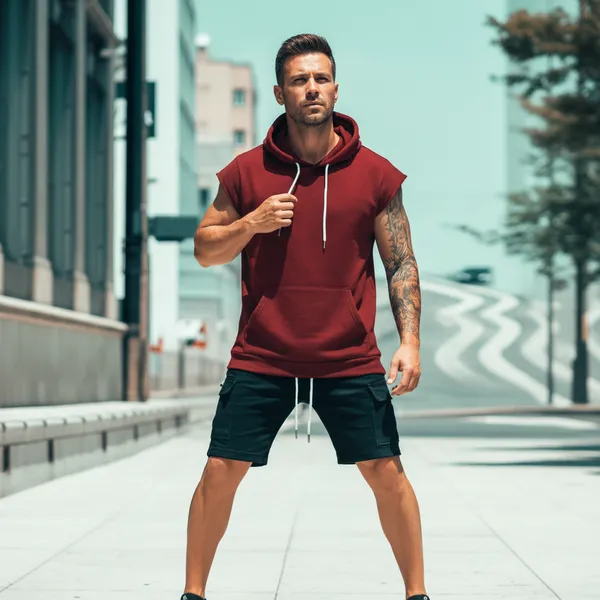 Muscle_Fit_Hoodie_For_Men_Breathable_Red_Gym_Hoodie