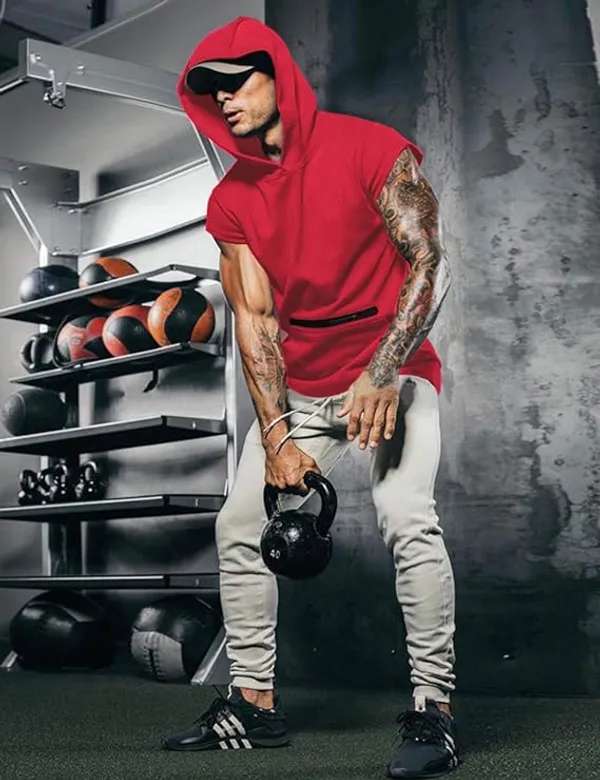 Muscle_Fit_Hoodie_For_Men_Breathable_Red_Gym_Hoodie