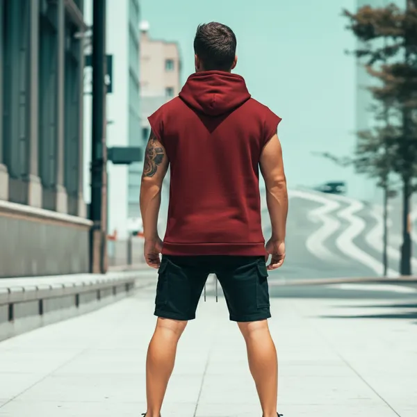 Muscle_Fit_Hoodie_For_Men_Breathable_Red_Gym_Hoodie