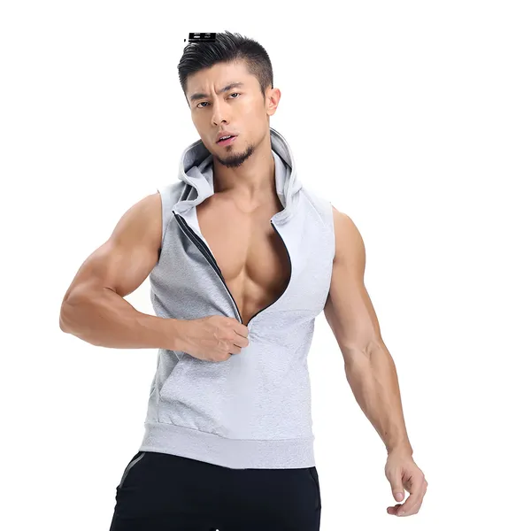 Men_S_Sleeveless_Hooded_Zipper_Workout_Tank_Top_Solid_Color_Casual_Gym_Fitness_Vest