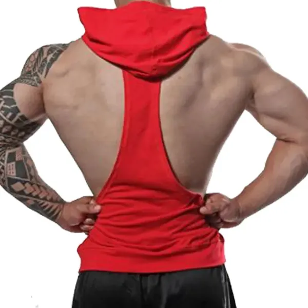 Mens_Red_Gym_Sleeveless_Tank_Tops_Stringer_Hoodie_Vest