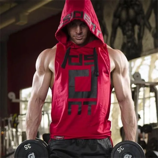 Men_S_Sleeveless_Gym_Hoodie_Breathable_Muscle_Fit_Workout_Vest_And_Red_With_Black_Drawstrings_Gym_Wear_For_Bodybuilding_And_Crossfit