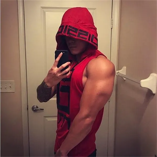 Men_S_Sleeveless_Gym_Hoodie_Breathable_Muscle_Fit_Workout_Vest_And_Red_With_Black_Drawstrings_Gym_Wear_For_Bodybuilding_And_Crossfit