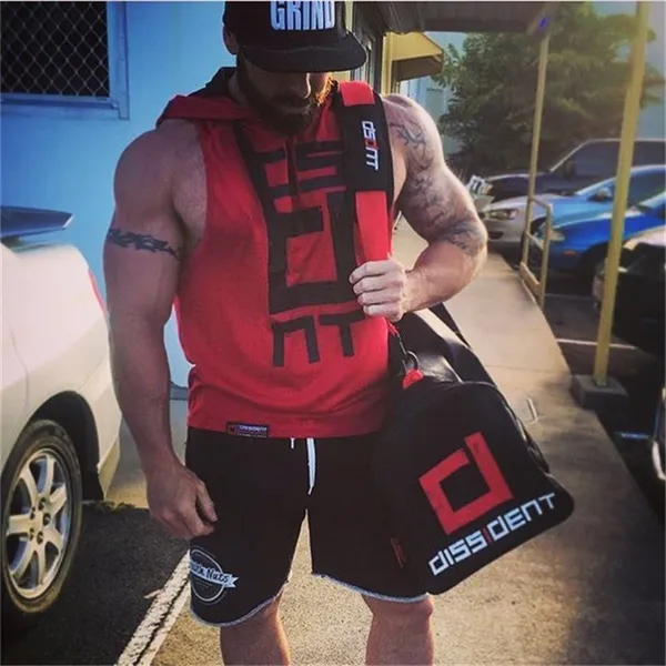 Men_S_Sleeveless_Gym_Hoodie_Breathable_Muscle_Fit_Workout_Vest_And_Red_With_Black_Drawstrings_Gym_Wear_For_Bodybuilding_And_Crossfit