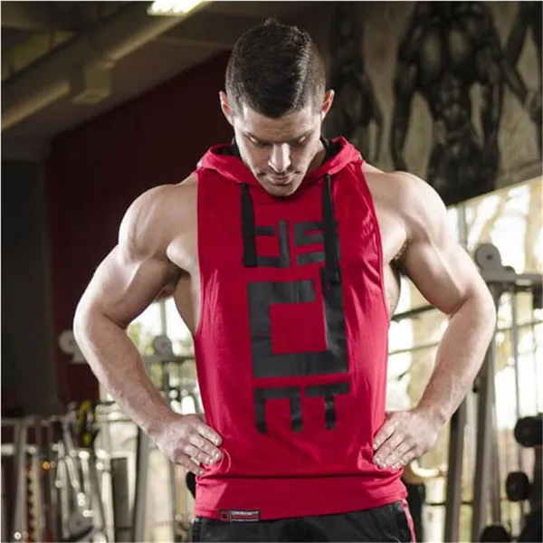 Men_S_Sleeveless_Gym_Hoodie_Breathable_Muscle_Fit_Workout_Vest_And_Red_With_Black_Drawstrings_Gym_Wear_For_Bodybuilding_And_Crossfit