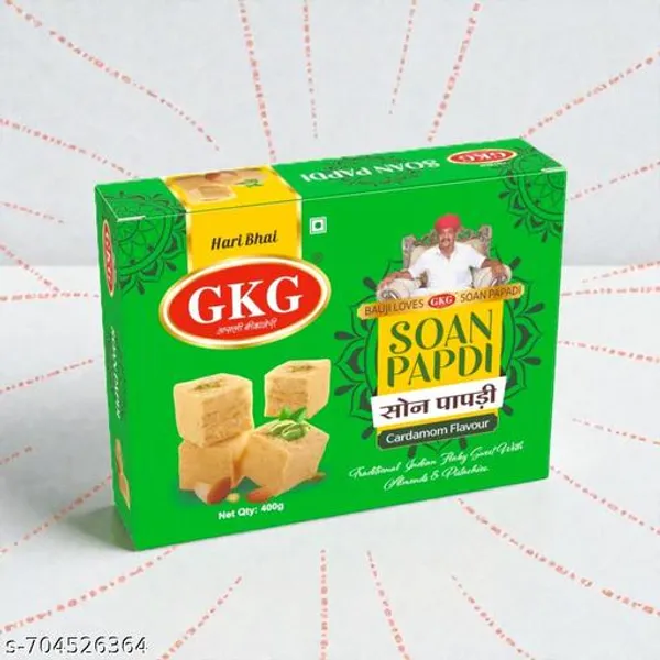 Gkg_Aromatic_Cardamom_Delight_Soan_Papdi_400Gm_Pack_Pure_Ghee_Traditional_Sweet
