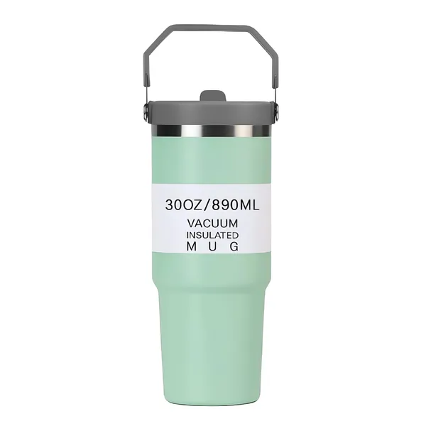Homecloud_Travel_Mug_-_30_Oz_/_890_Ml_Double_Wall_Insulated_Tumbler_With_Straw_|_Premium_Steel_Coffee_Mug_For_Hot_And_Cold_Drinks_|_Leak-Proof_Design_(Terminal_Handle_Green)